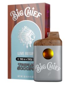 Triple Scoops Big Chief Live Resin THC-a Disposable Vape | 3G (Indica)