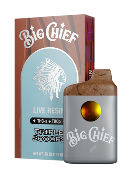 Triple Scoops Big Chief Live Resin THC-a Disposable Vape | 3G (Indica)